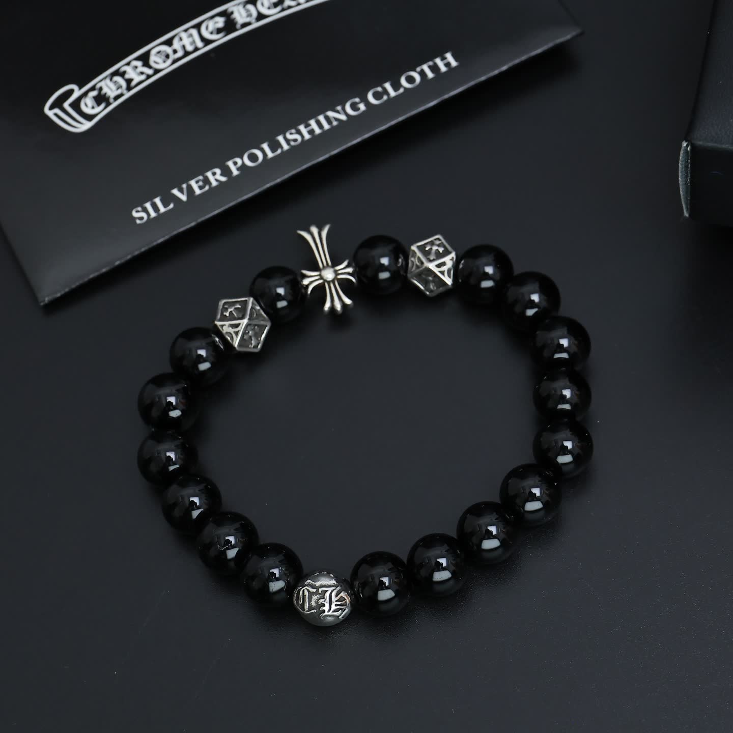Chrome Hearts Silver Beaded Bracelets